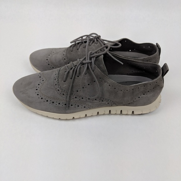 Cole Haan Zerogrand Gray Suede Wingtip Oxford shoe - Picture 4 of 7
